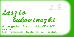 laszlo bukovinszki business card